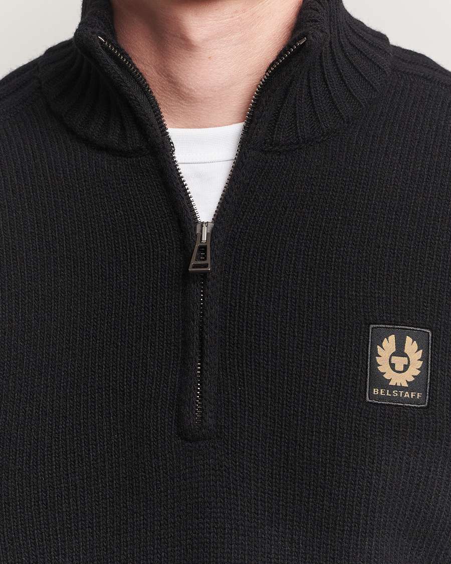Herre | Trøjer | Belstaff | Watch Wool Knitted Quarter Zip Black