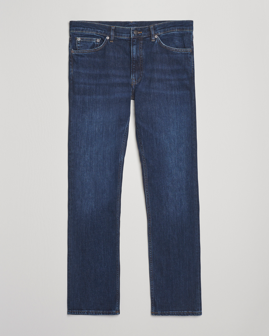 Herre | Jeans | GANT | Regular Fit Jeans Dark Blue Worn In