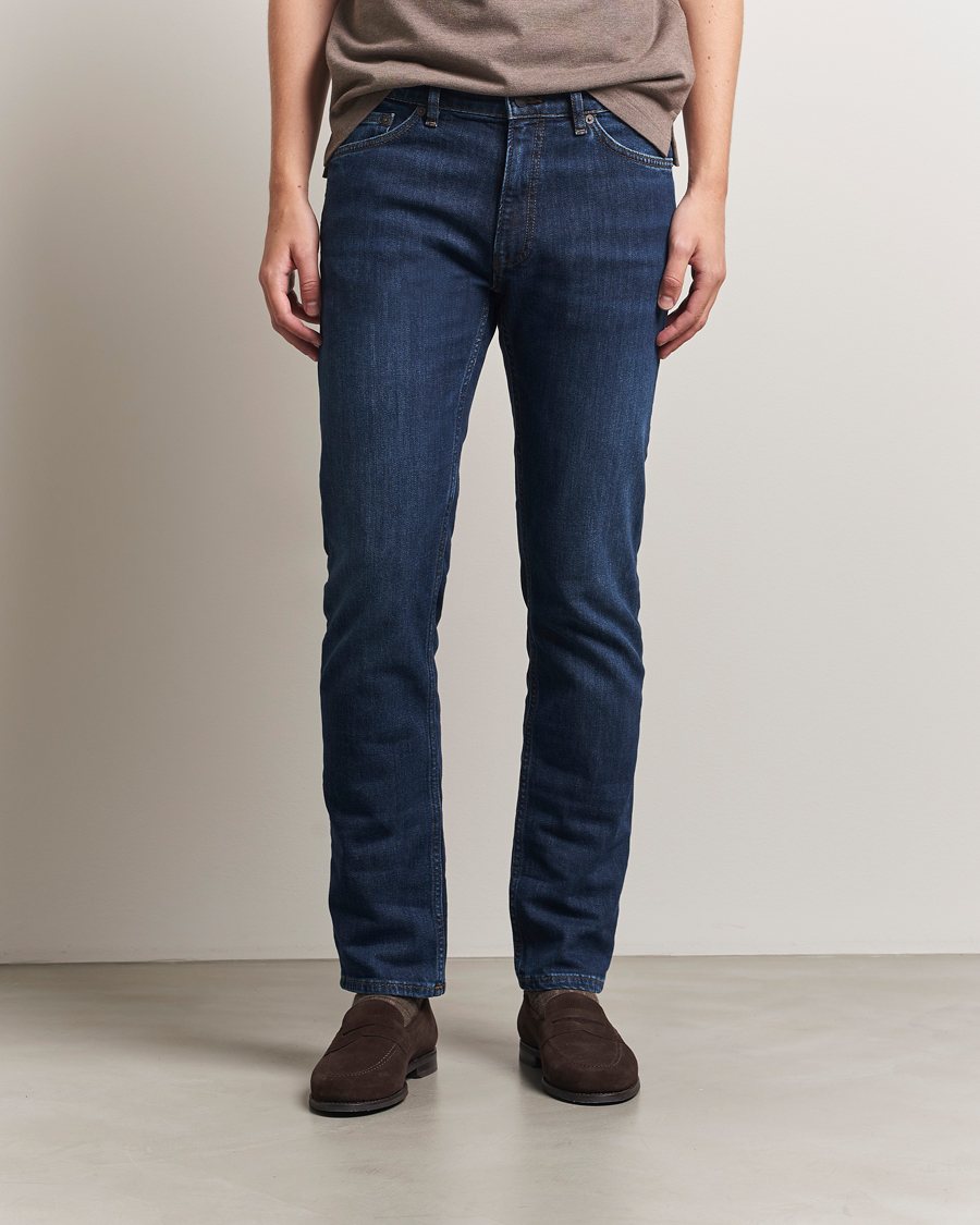 Herre | Jeans | GANT | Regular Fit Jeans Dark Blue Worn In