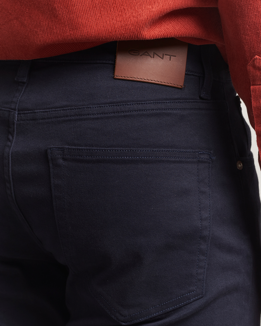 Herre | Bukser | Gant | Regular Fit Moleskin 5-Pocket Trousers Evening Blue