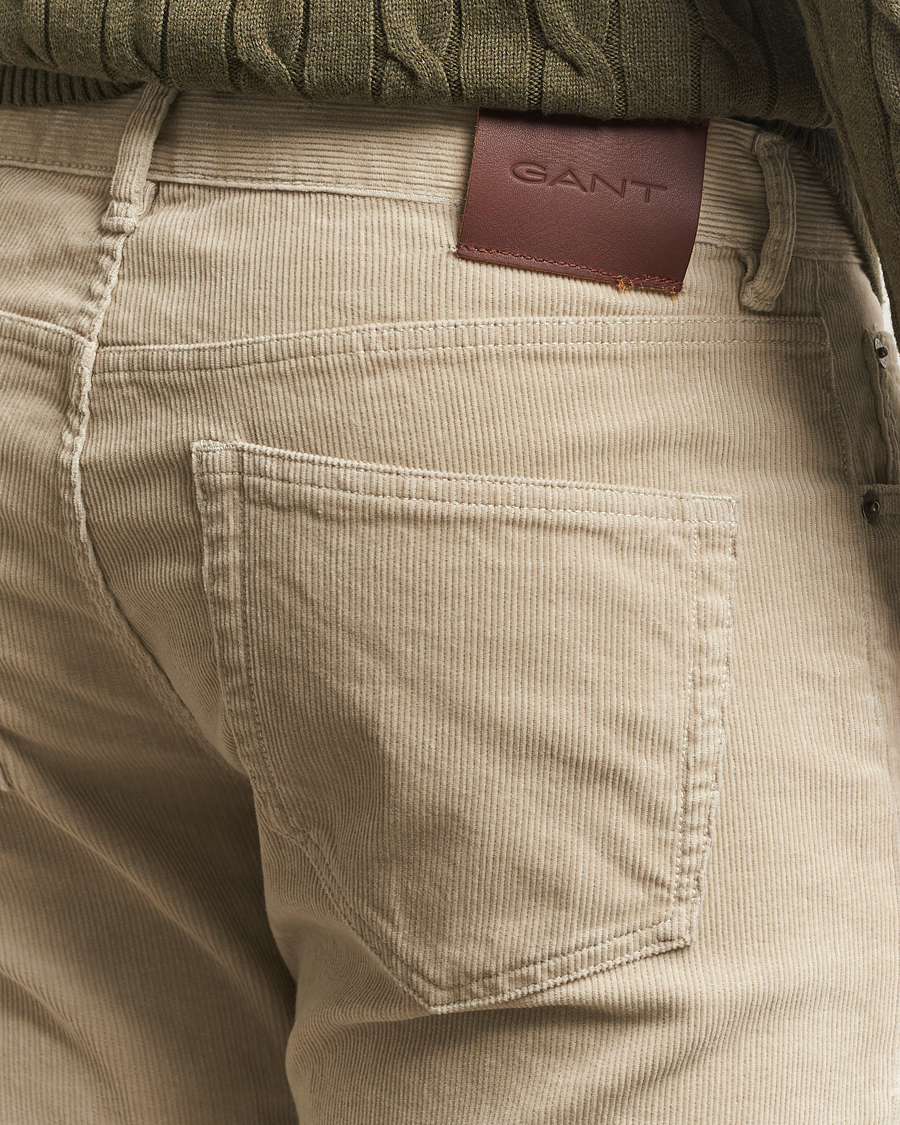 Herre | Bukser | Gant | Cord 5-Pocket Jeans Greige