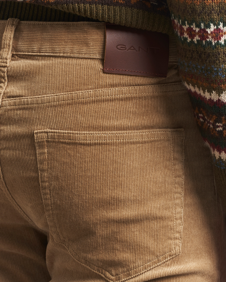 Herre | Bukser | GANT | Cord 5-Pocket Jeans Light Taupe
