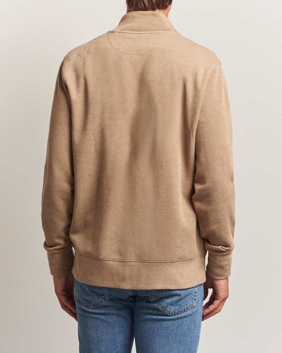 Herre | Trøjer | Gant | Sacker Rib Full Zip Khaki Melange