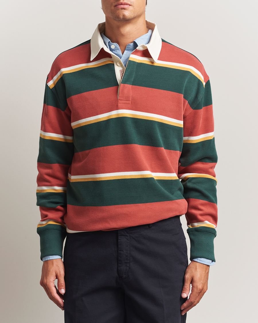 Herre | Trøjer | GANT | Striped Heavy Rugger Modern Rust