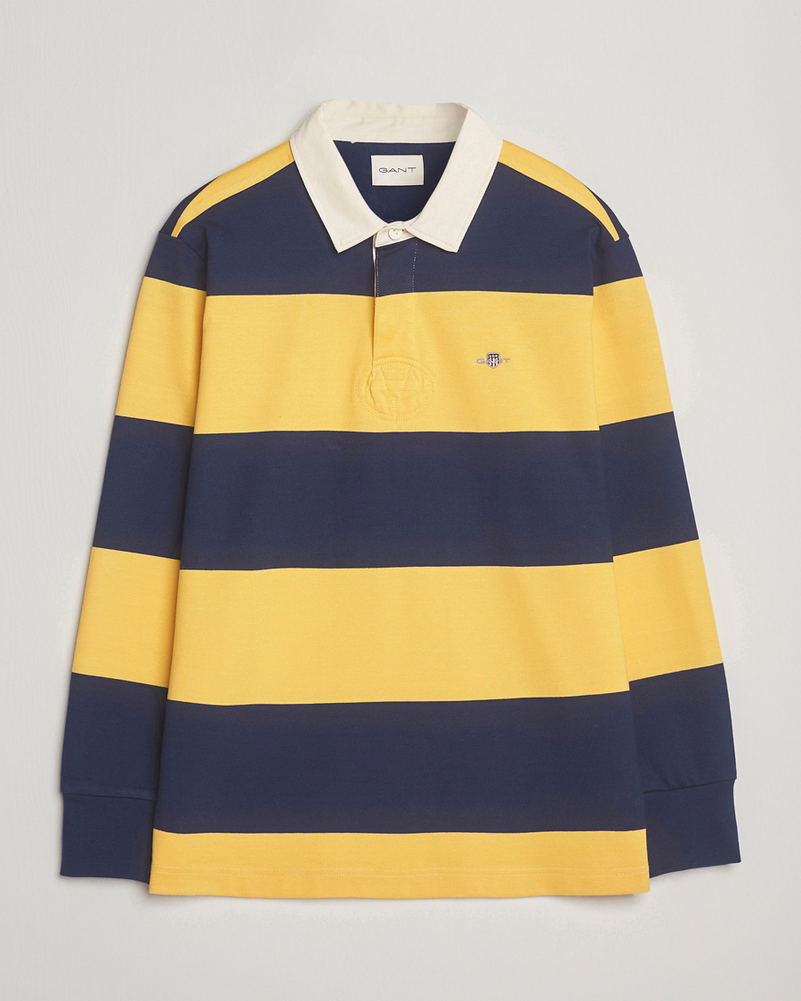 Herre | Trøjer | GANT | Striped Heavy Rugger Persian Blue