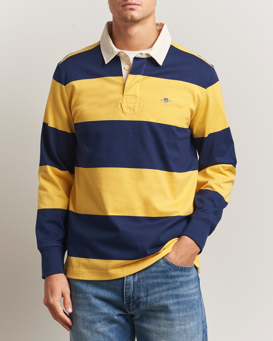 Herre | Trøjer | GANT | Striped Heavy Rugger Persian Blue