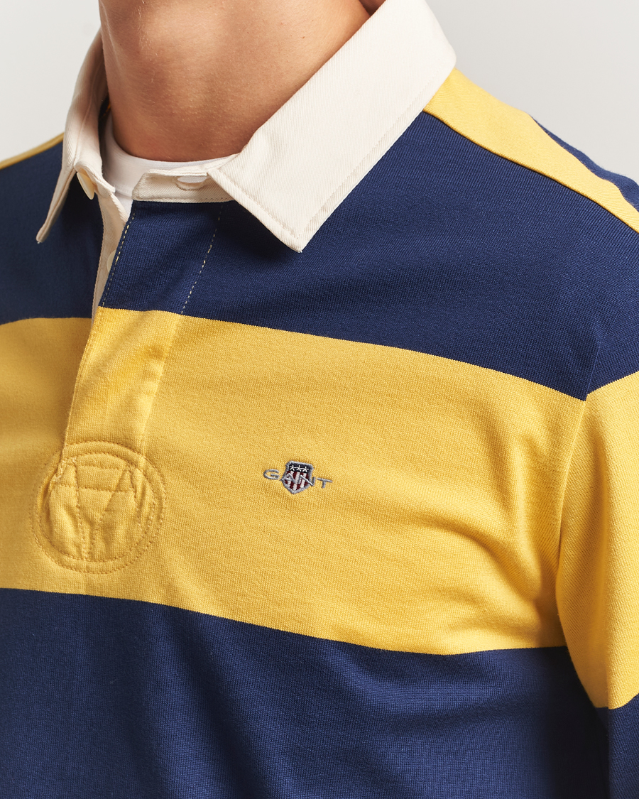 Herre | Trøjer | GANT | Striped Heavy Rugger Persian Blue