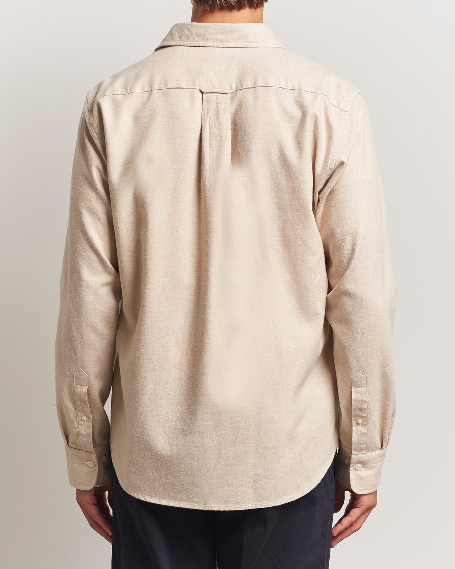 Herre | Skjorter | GANT | Regular Fit Flannel Shirt Light Beige Melange