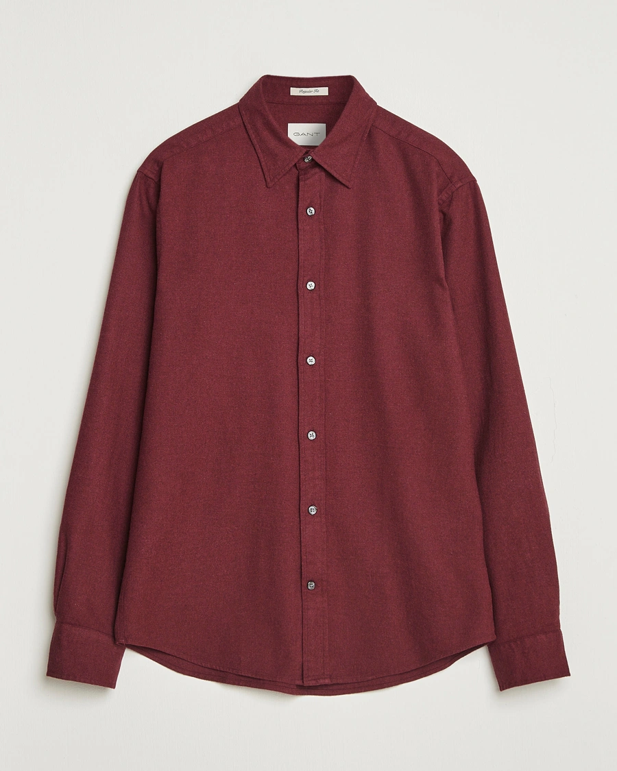 Herre | Skjorter | GANT | Regular Fit Flannel Shirt Plumped Red