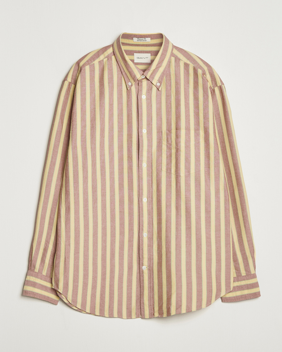 Herre | Skjorter | Gant | Relaxed Fit Striped Heritage Oxford Shirt Modern Rust