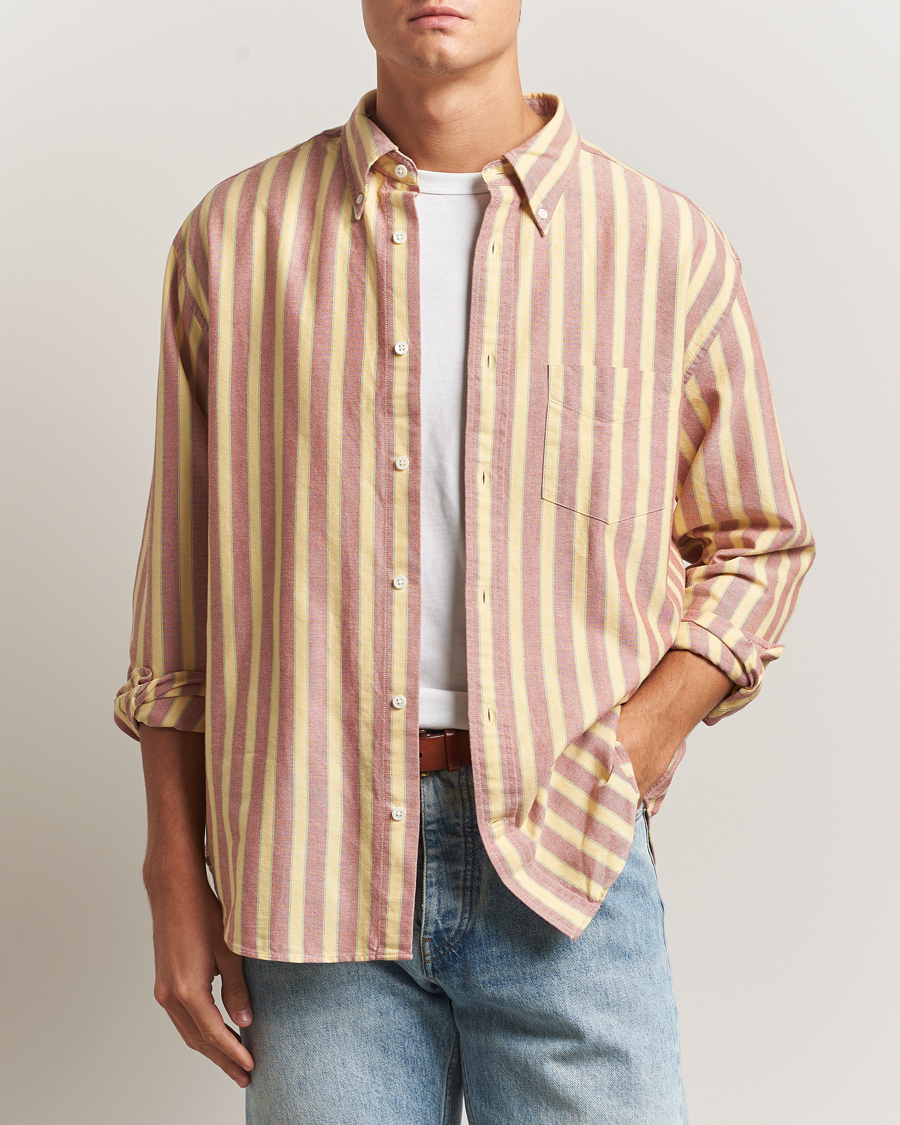 Herre | Skjorter | Gant | Relaxed Fit Striped Heritage Oxford Shirt Modern Rust