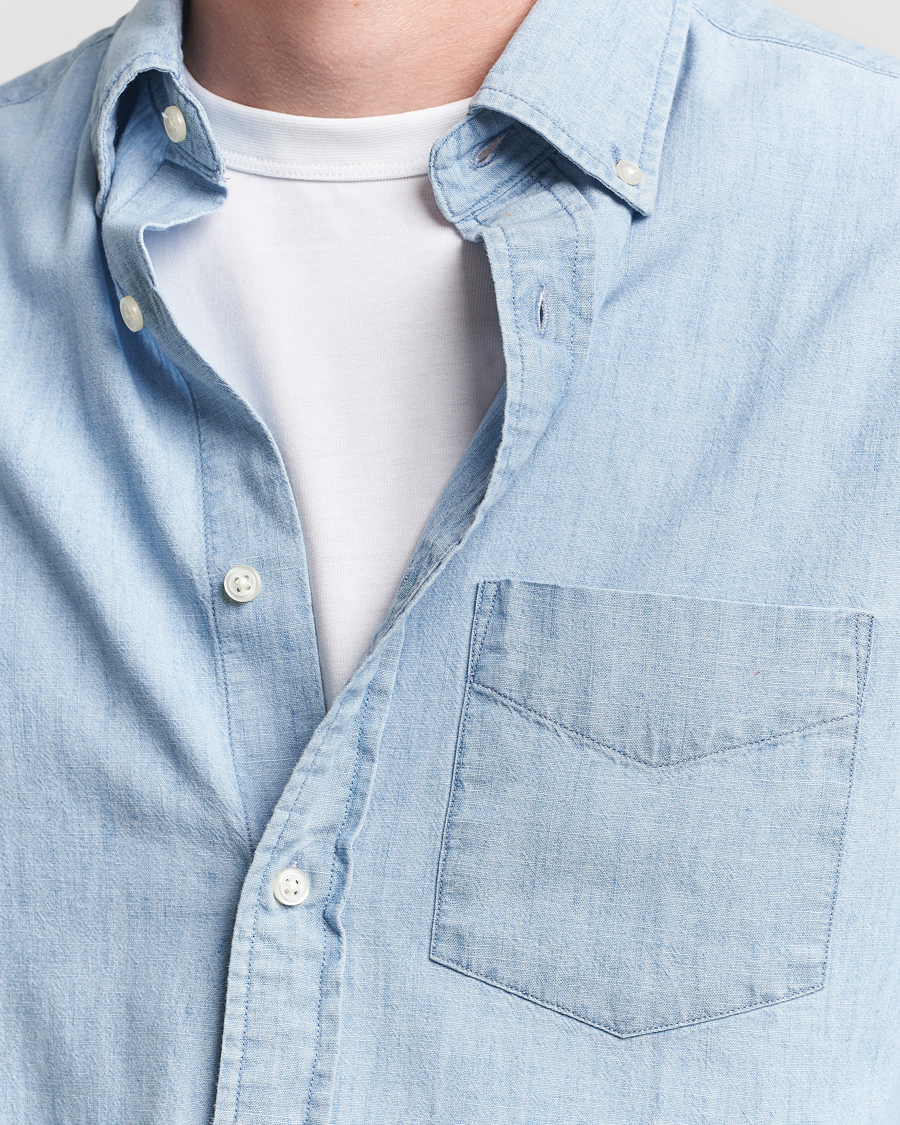Herre | Skjorter | GANT | Regular Fit Chambray Shirt Light Blue