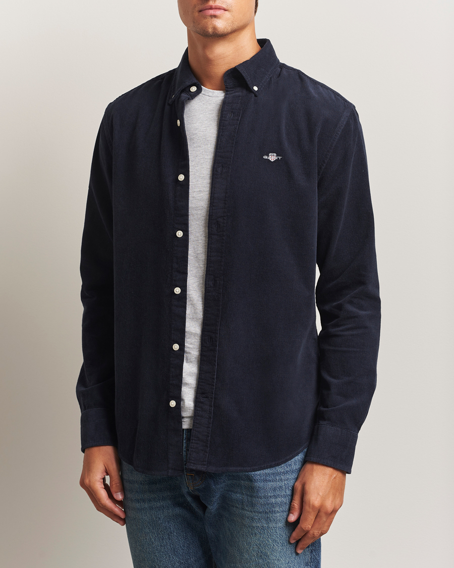 Herre | Skjorter | Gant | Regular Fit Corduroy Shirt Evening Blue
