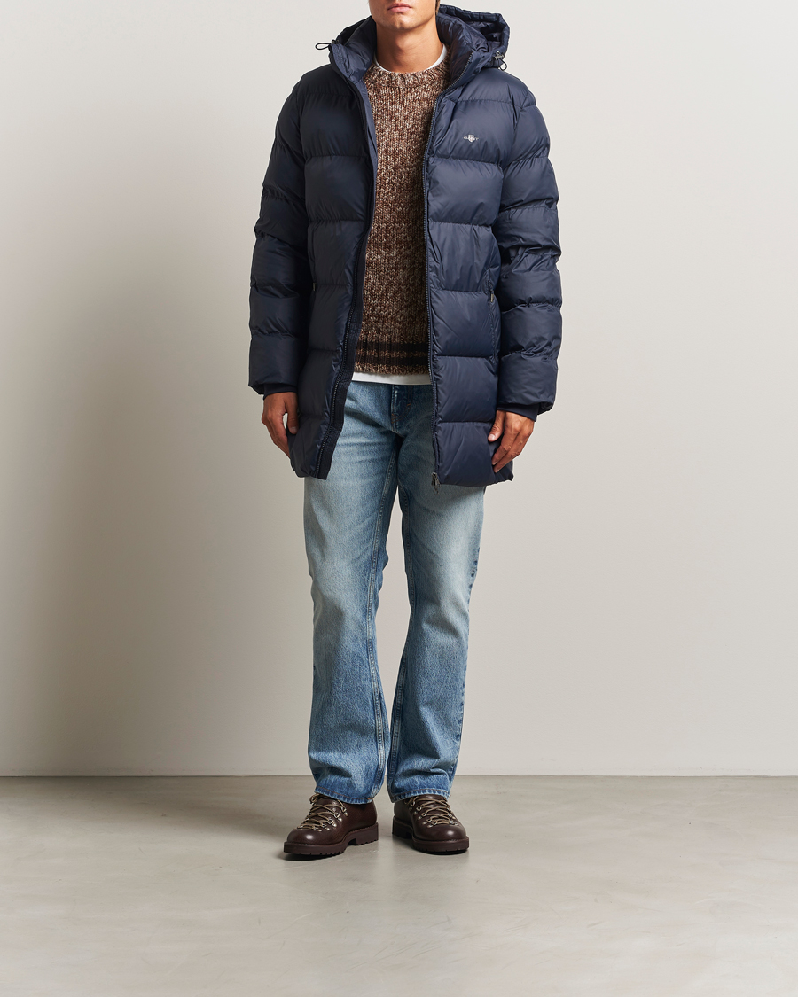Herre | Jakker | GANT | The Active Cloud Mid Length Jacket Evening Blue