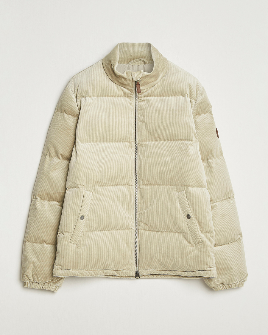 Herre | Jakker | GANT | Corduroy Down Puffer Jacker Greige