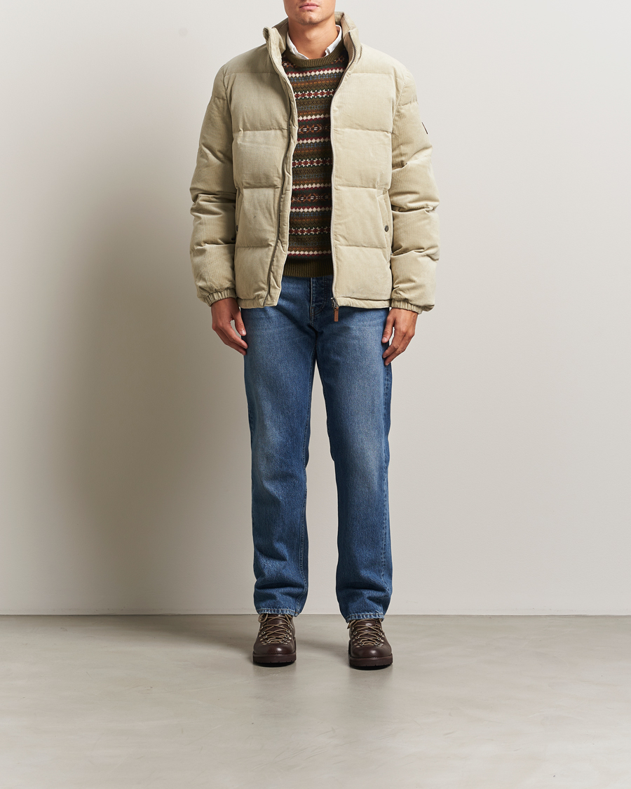 Herre | Jakker | GANT | Corduroy Down Puffer Jacker Greige