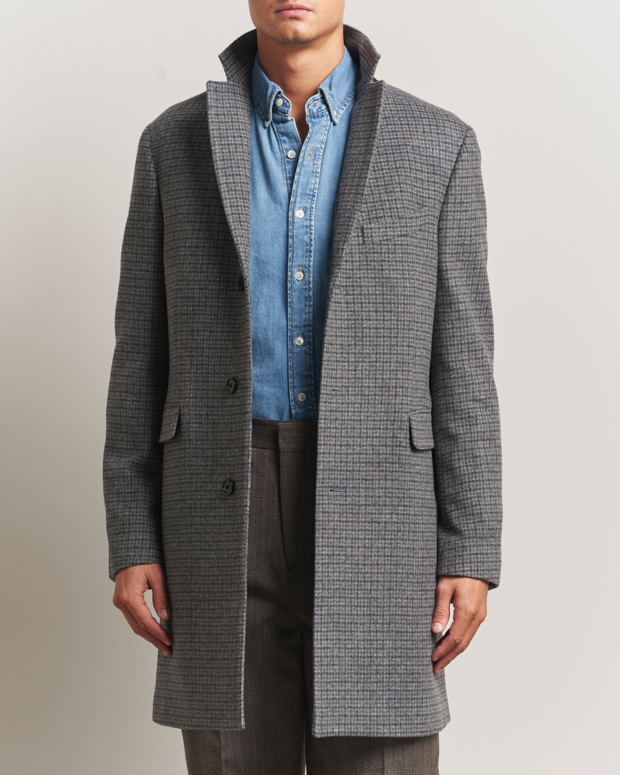 Herre | Jakker | GANT | Classic Wool Houndstooth Coat Black