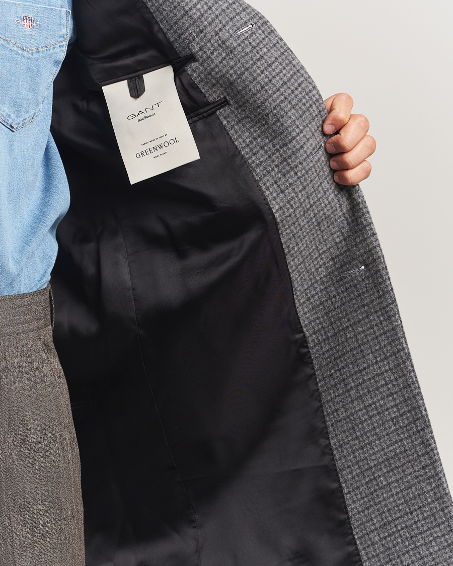 Herre | Jakker | Gant | Classic Wool Houndstooth Coat Black