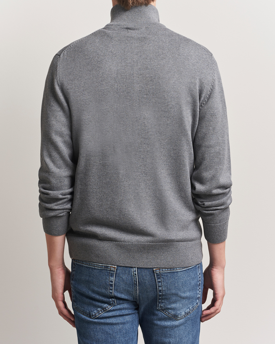 Herre | Trøjer | Gant | Casual Cotton Full Zip Dark Grey Melange
