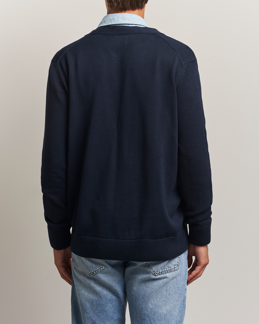 Herre | Trøjer | Gant | Casual Cotton Cardigan Evening Blue