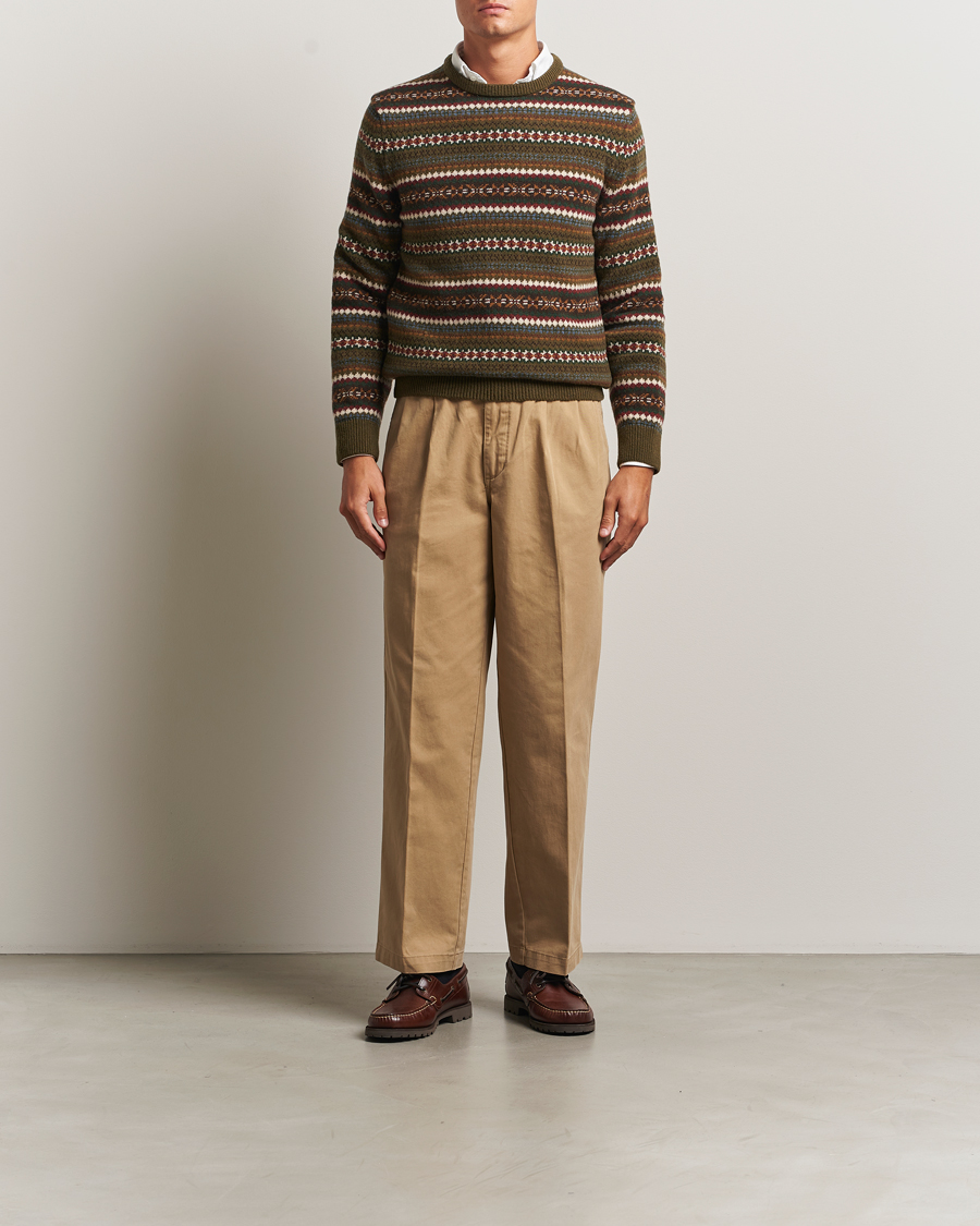Herre | Trøjer | GANT | Fair Isle Knitted Crew Neck Sweater Country Green