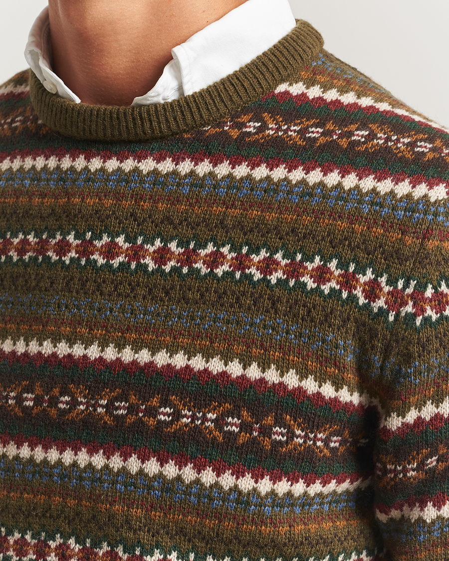 Herre | Trøjer | GANT | Fair Isle Knitted Crew Neck Sweater Country Green