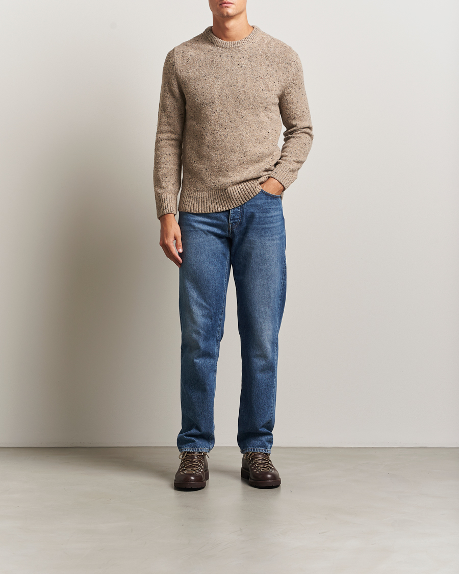 Herre | Trøjer | GANT | Neps Wool Crew Neck Sand Melange