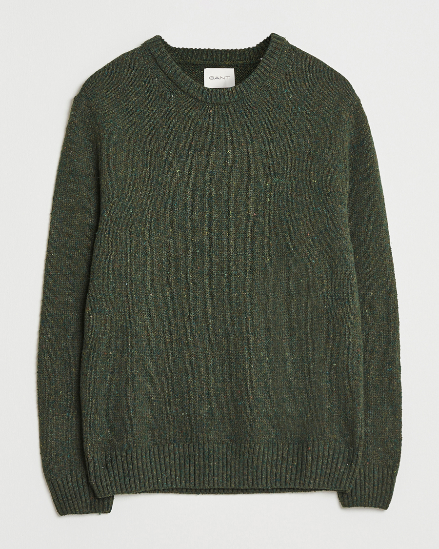 Herre | Trøjer | GANT | Neps Wool Crew Neck Country Green