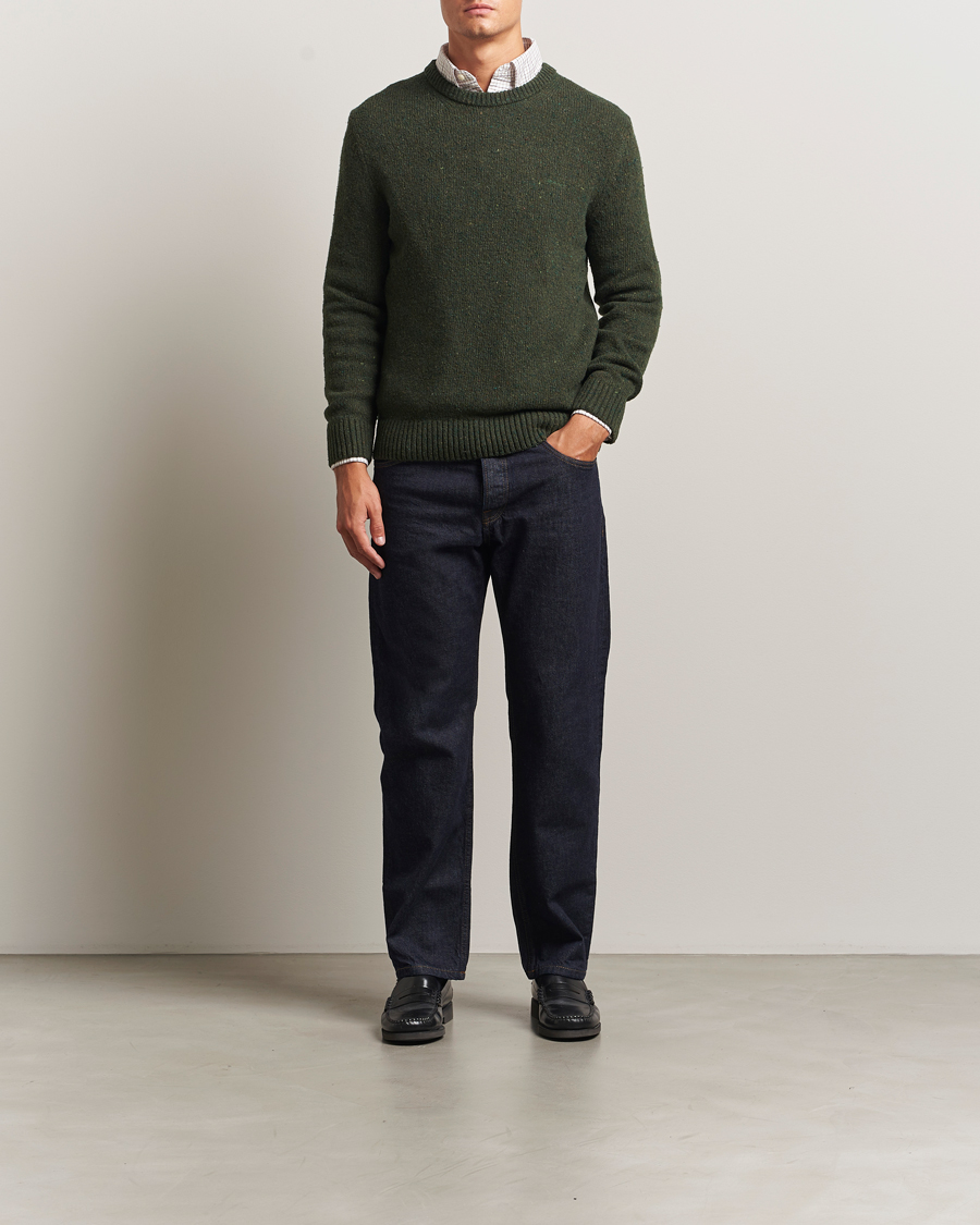 Herre | Trøjer | GANT | Neps Wool Crew Neck Country Green