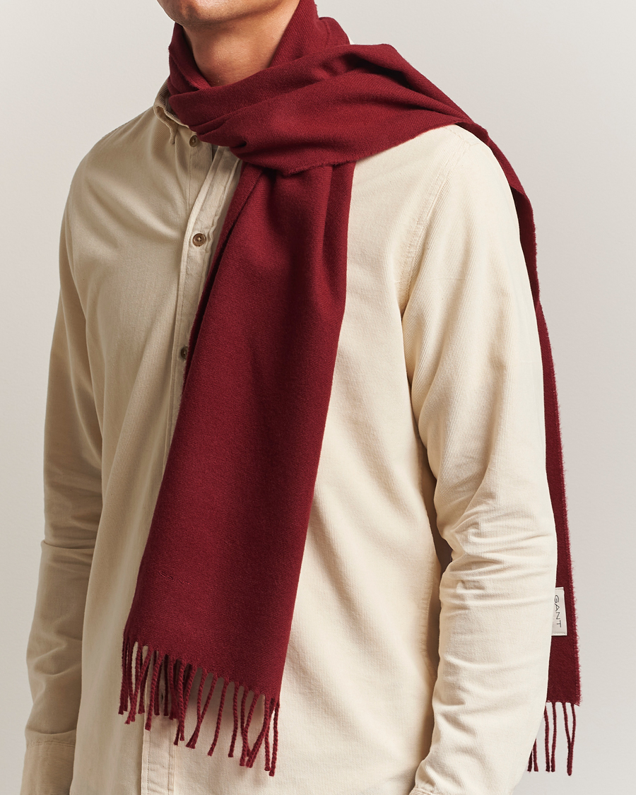 Herre | Halstørklæder | GANT | Wool Scarf Plumped Red