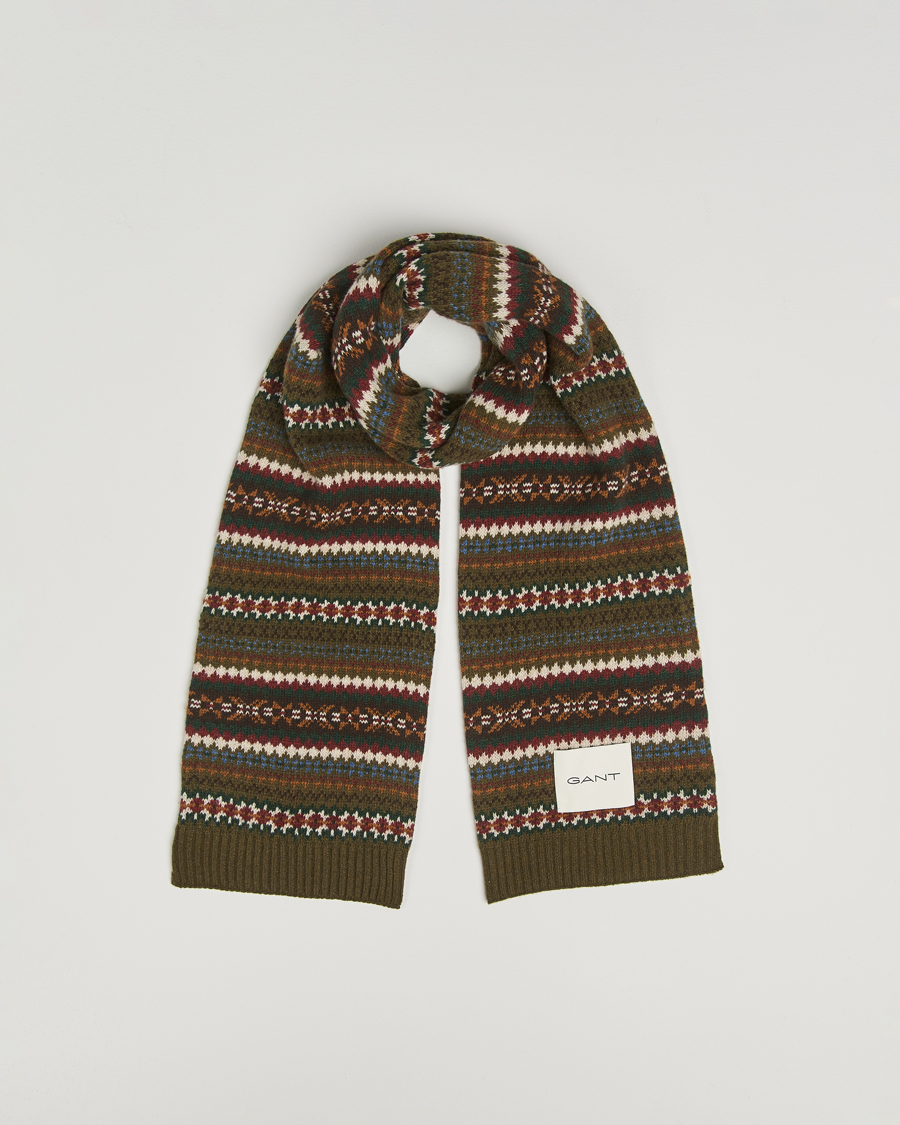 Herre | Halstørklæder | GANT | Fair Isle Scarf Country Green