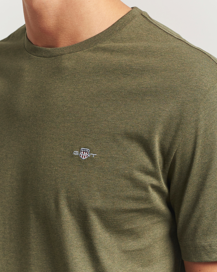 Herre | T-Shirts | GANT | The Original T-Shirt Khaki Green Melange