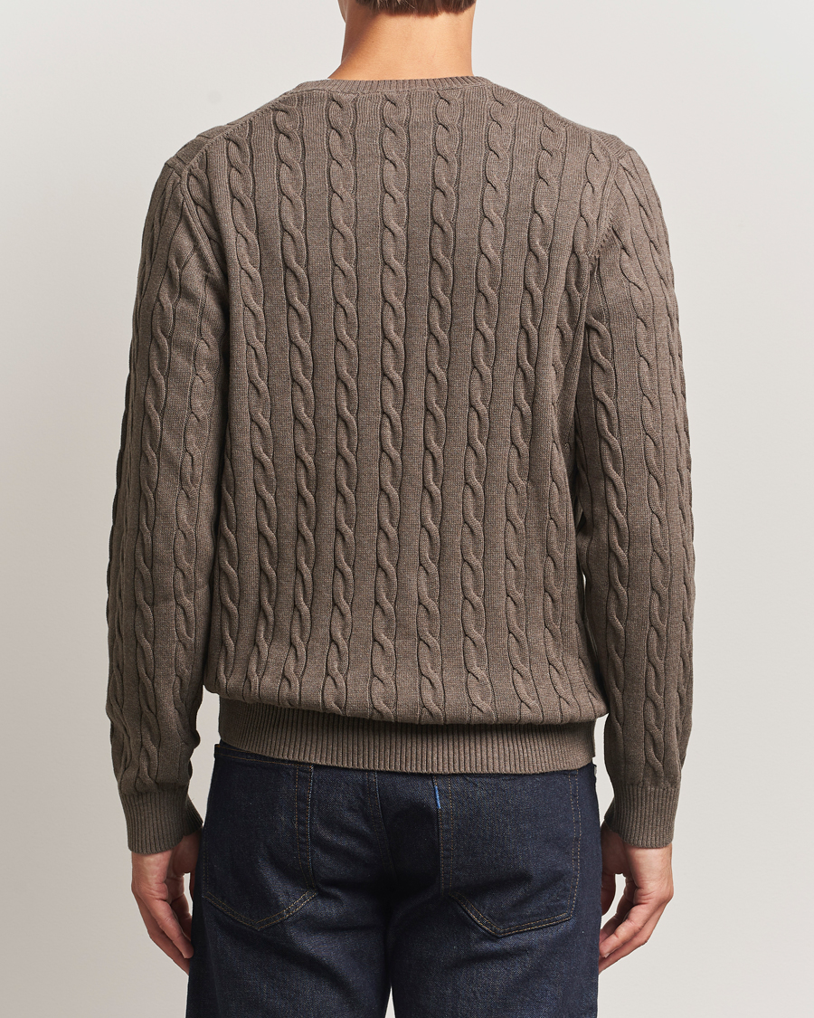 Herre | Trøjer | GANT | Cotton Cable Crew Neck Pullover Seawood Melange
