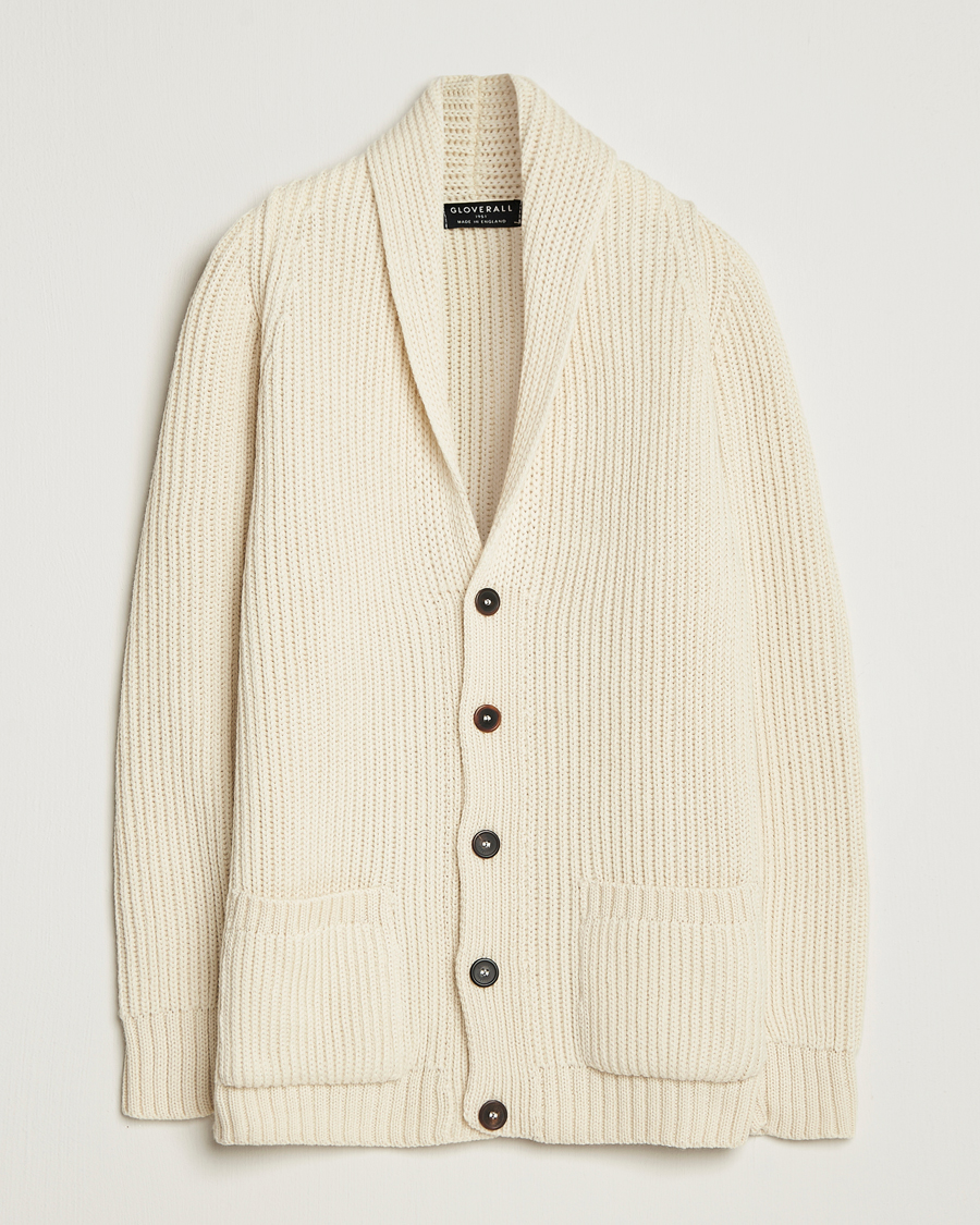 Herre | Trøjer | Gloverall | Shawl Collar Cardigan Ecru