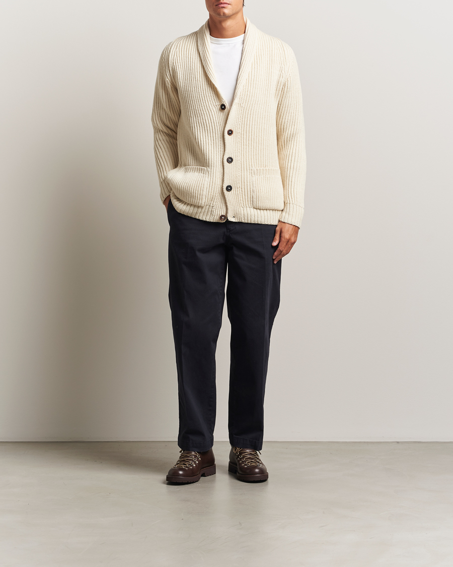 Herre | Trøjer | Gloverall | Shawl Collar Cardigan Ecru