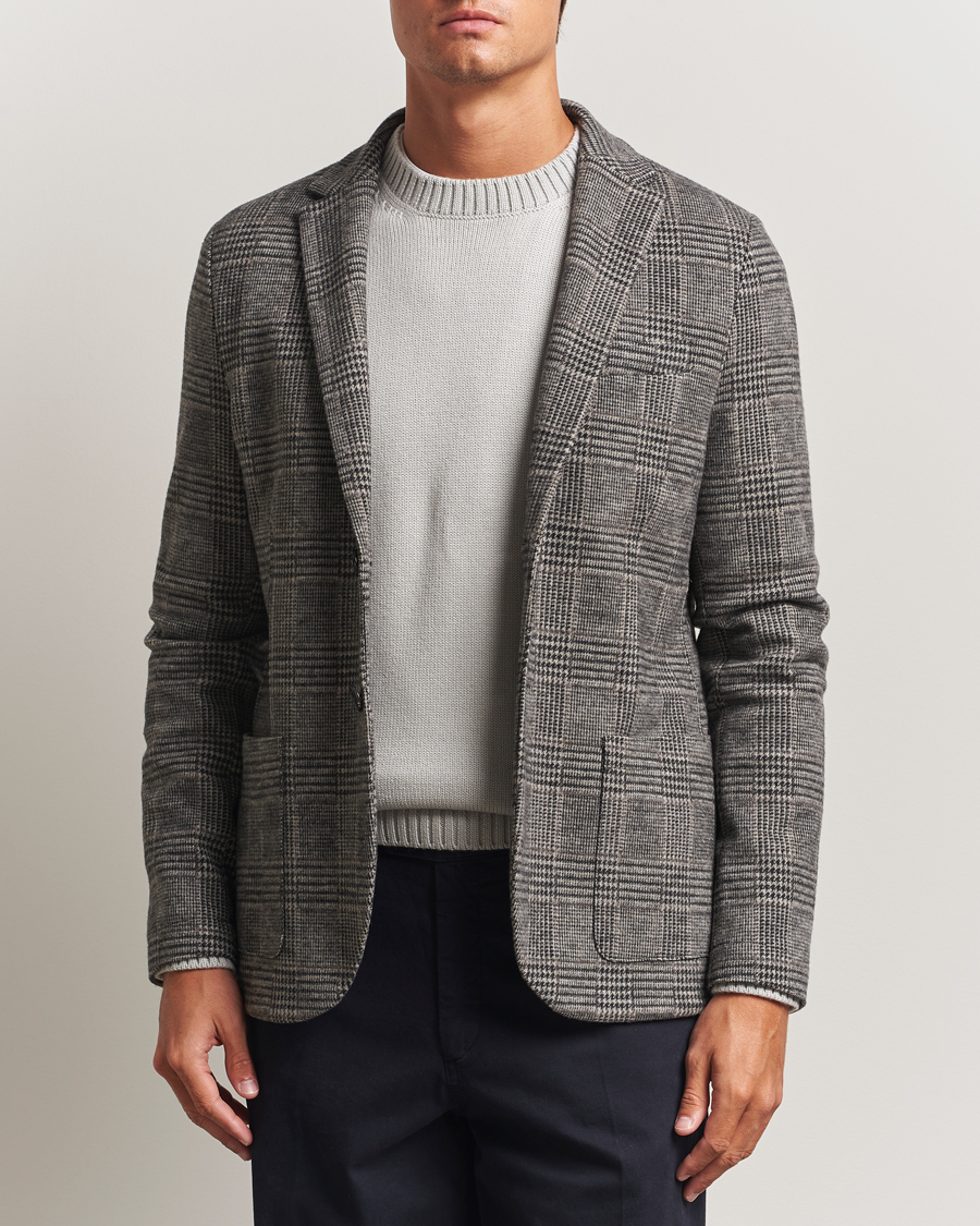 Herre | Blazere & jakker | Harris Wharf London | Two Button Loro Piana Checked Wool Blazer Black/White