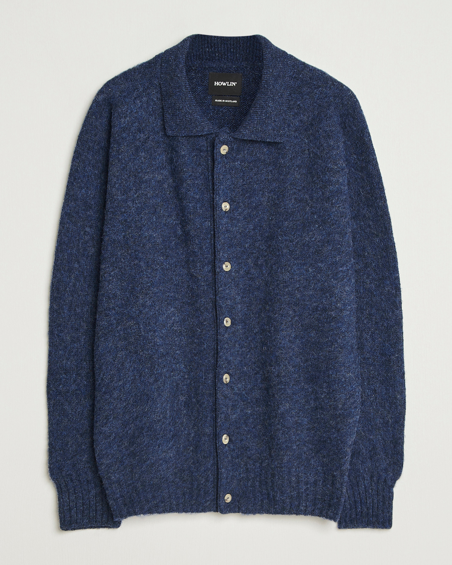 Herre | Trøjer | Howlin' | Brushed Wool Cardigan Denim