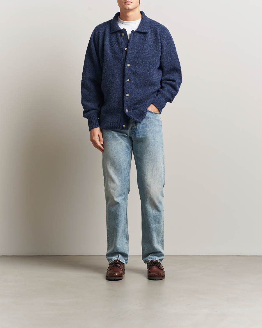 Herre | Trøjer | Howlin' | Brushed Wool Cardigan Denim