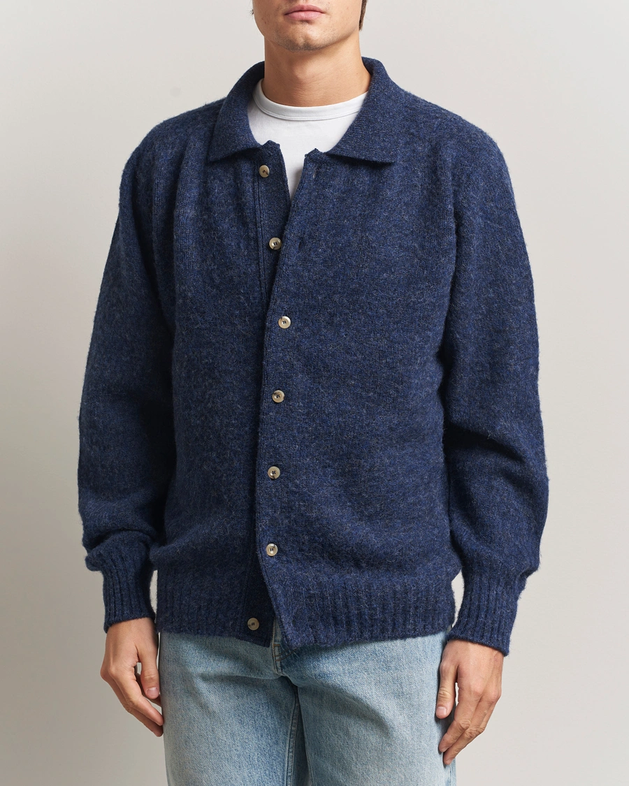 Herre | Trøjer | Howlin' | Brushed Wool Cardigan Denim