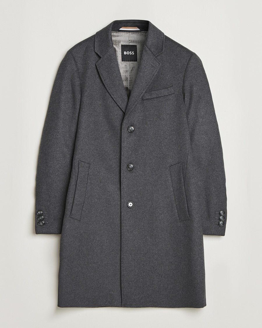 Herre | Jakker | BOSS BLACK | Hyde Wool Coat Medium Grey
