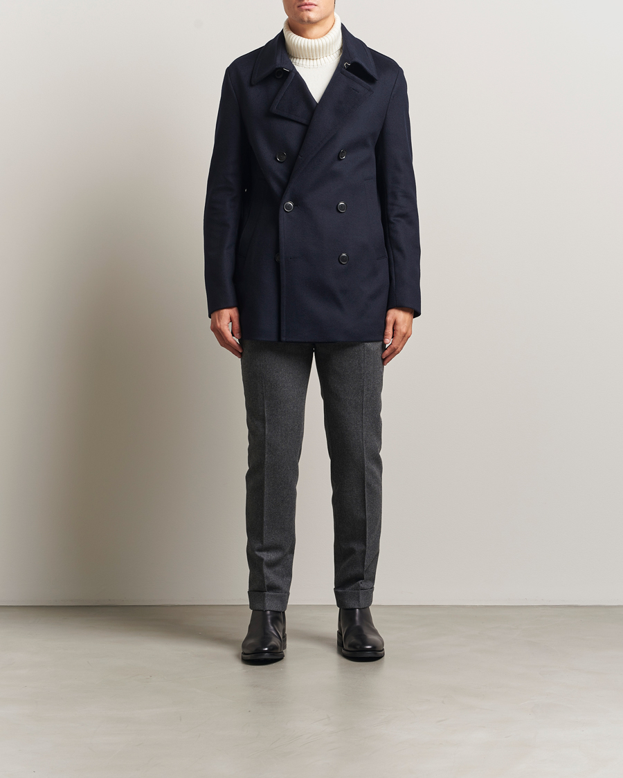 Herre | Jakker | BOSS BLACK | Hyde Wool Peacoat Dark Blue