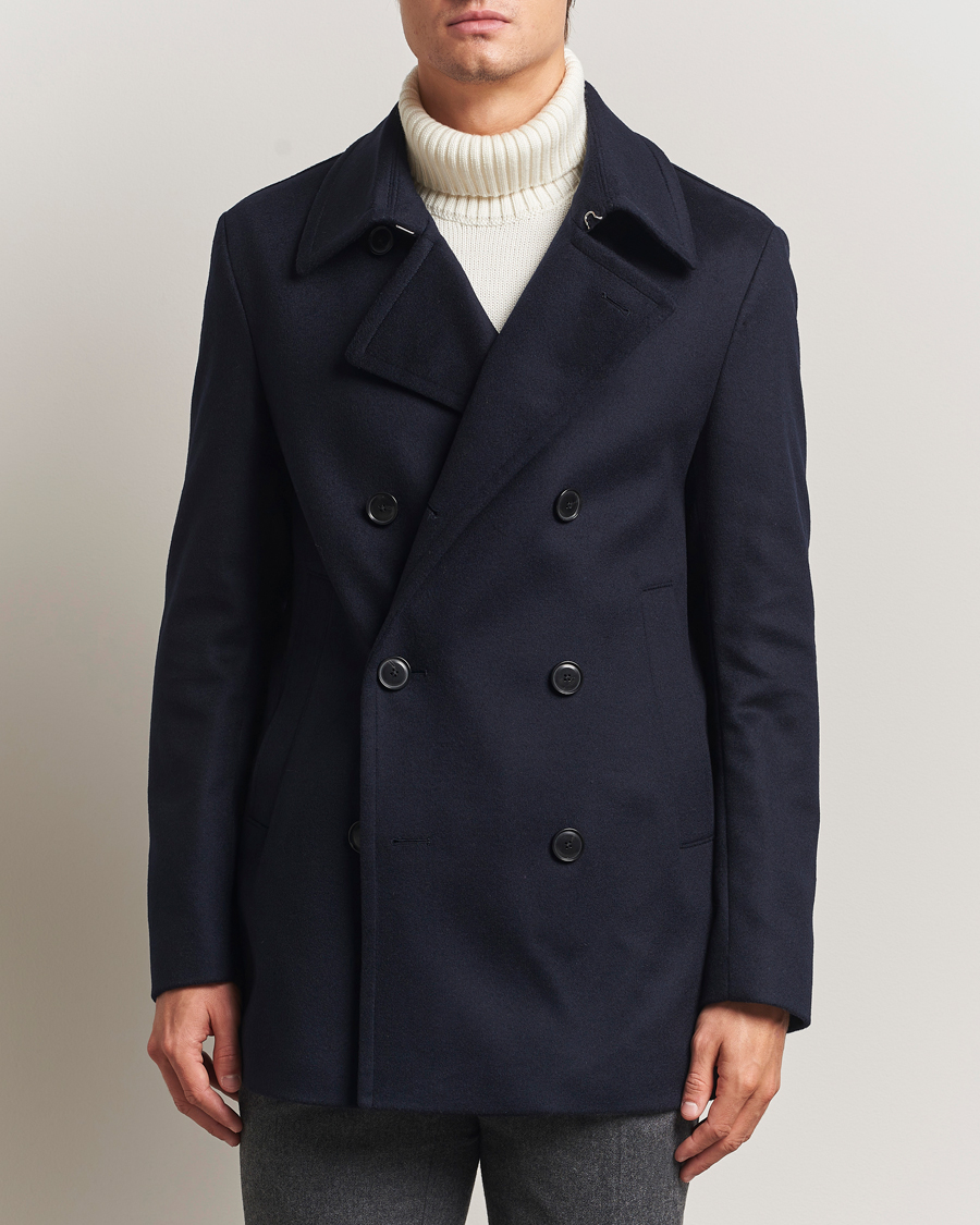 Herre | Jakker | BOSS BLACK | Hyde Wool Peacoat Dark Blue