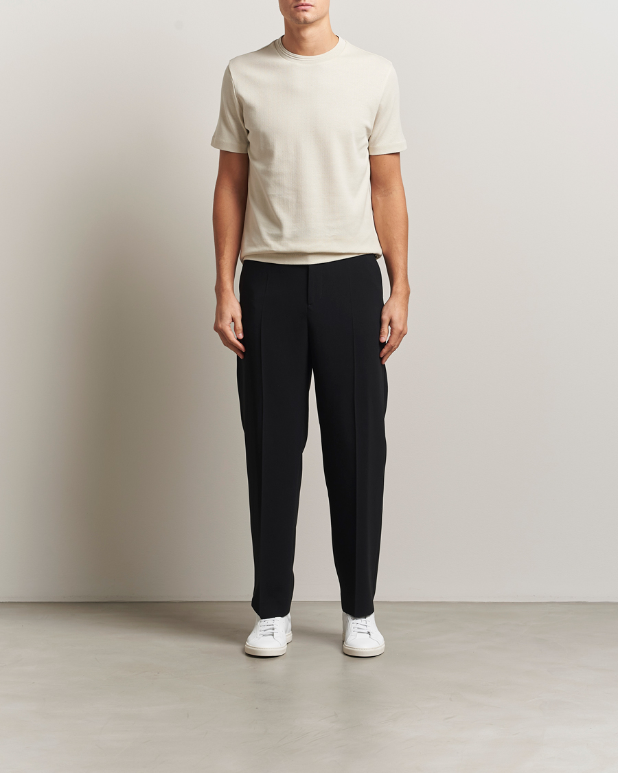 Herre | T-Shirts | BOSS BLACK | Thompson Structured Crew Neck T-Shirt Open White