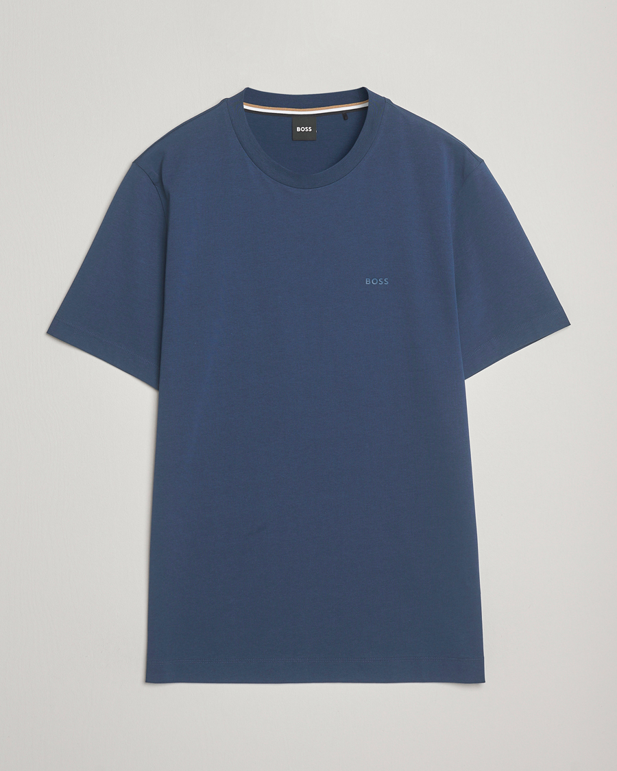 Herre | T-Shirts | BOSS BLACK | Thompson Crew Neck T-Shirt Open Blue