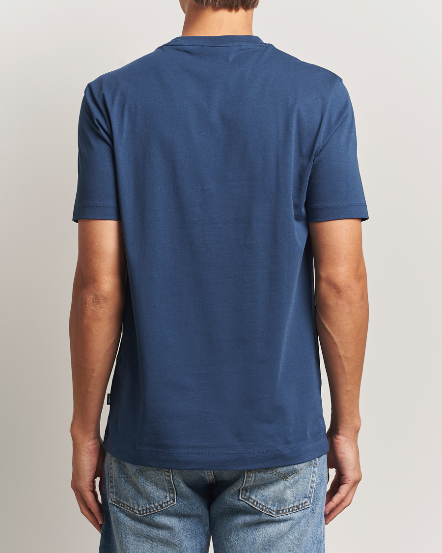Herre | T-Shirts | BOSS BLACK | Thompson Crew Neck T-Shirt Open Blue