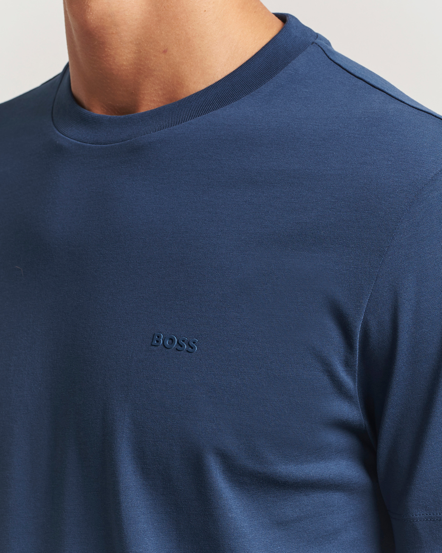 Herre | T-Shirts | BOSS BLACK | Thompson Crew Neck T-Shirt Open Blue