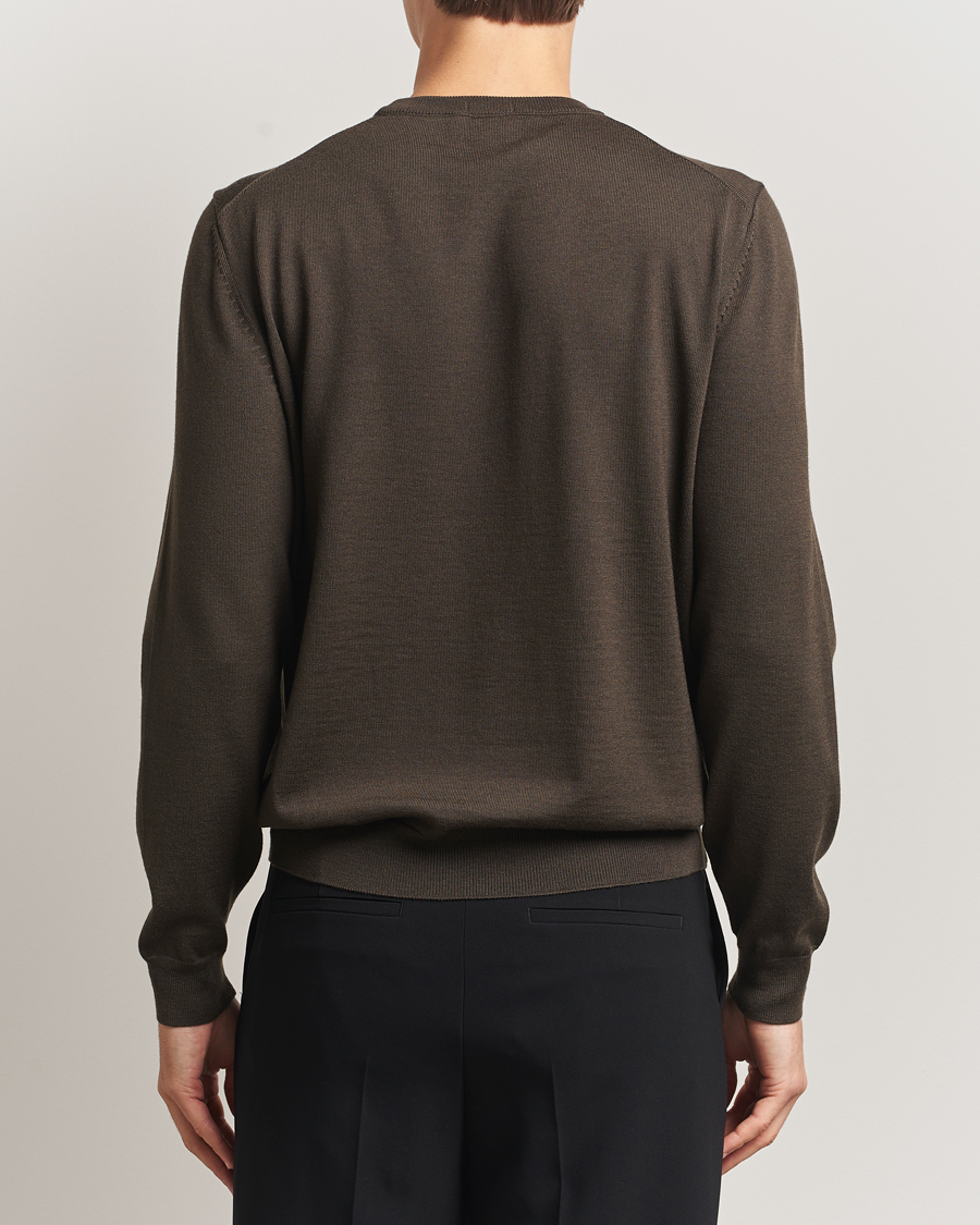 Herre | Trøjer | BOSS BLACK | Botto Merino Knitted Pullover Open Green