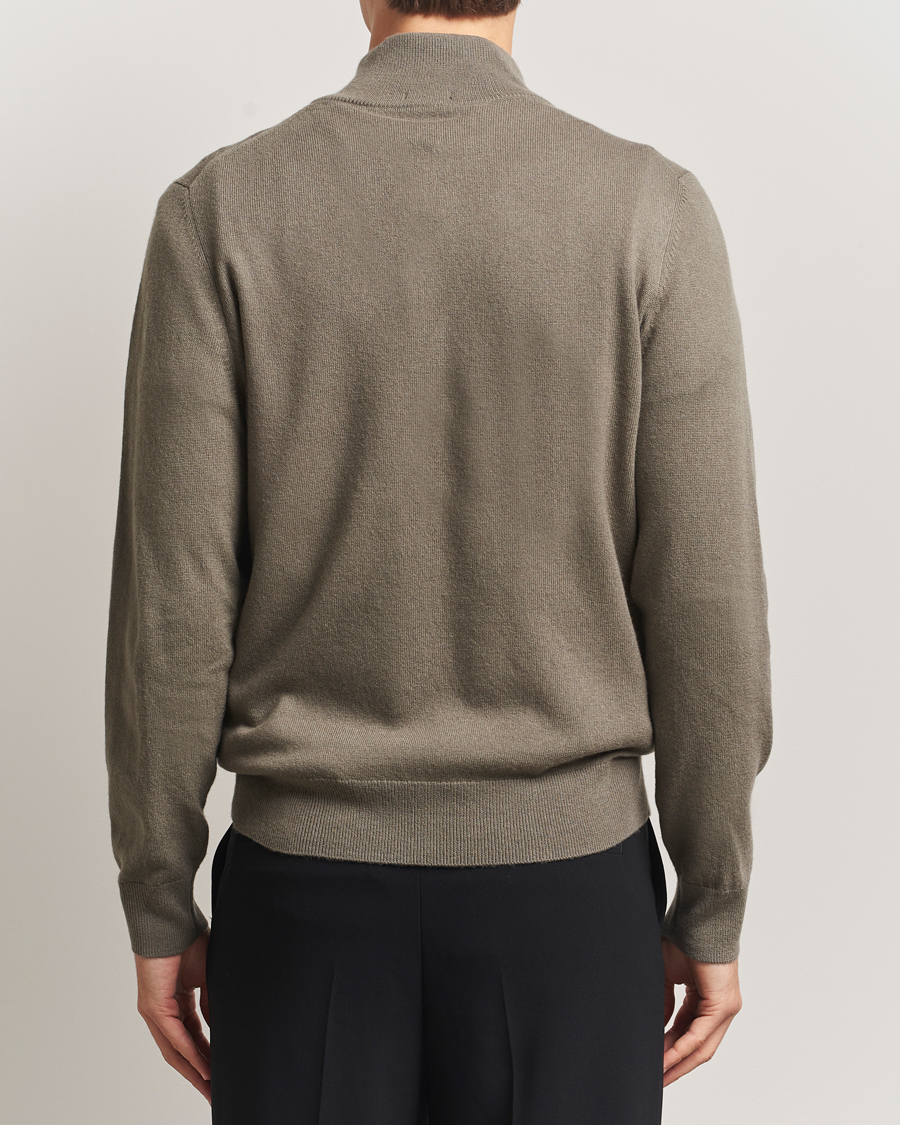 Herre | Trøjer | BOSS BLACK | Hemarlo Wool/Cashmere Half Zip Open Brown