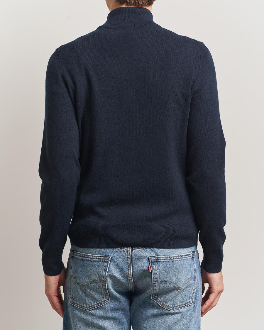 Herre | Trøjer | BOSS BLACK | Hemarlo Wool/Cashmere Half Zip Dark Blue