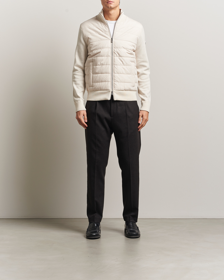 Herre | Trøjer | BOSS BLACK | Hernest Hybrid Full Zip Open White